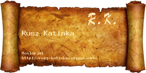 Rusz Katinka névjegykártya